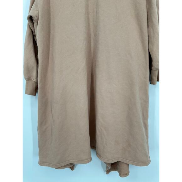 Free People Red Eye Cardigan Oversized Open Front Longline Duster Sweater, Tan - Picture 9 of 15